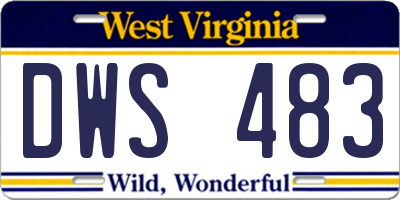 WV license plate DWS483