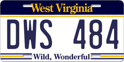 WV license plate DWS484