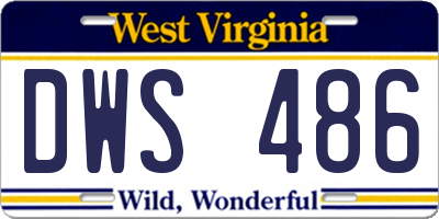 WV license plate DWS486