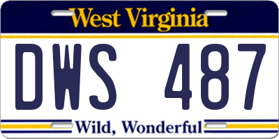 WV license plate DWS487
