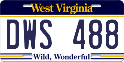 WV license plate DWS488