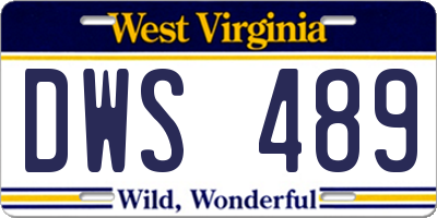 WV license plate DWS489