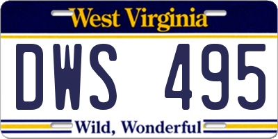WV license plate DWS495