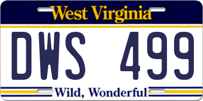 WV license plate DWS499