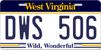 WV license plate DWS506