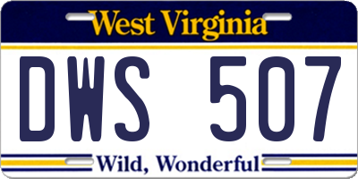 WV license plate DWS507