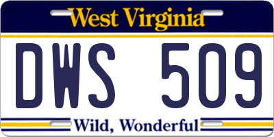 WV license plate DWS509