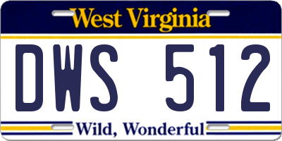 WV license plate DWS512
