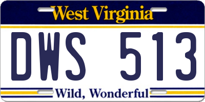 WV license plate DWS513