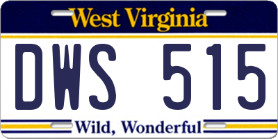 WV license plate DWS515