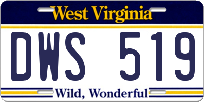 WV license plate DWS519