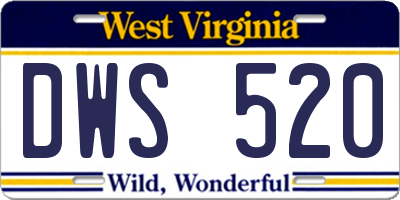 WV license plate DWS520