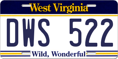 WV license plate DWS522