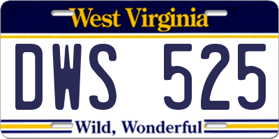 WV license plate DWS525