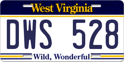 WV license plate DWS528