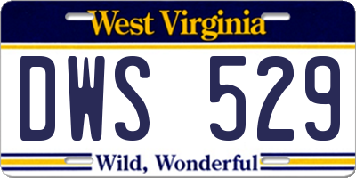 WV license plate DWS529