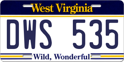 WV license plate DWS535