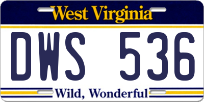 WV license plate DWS536