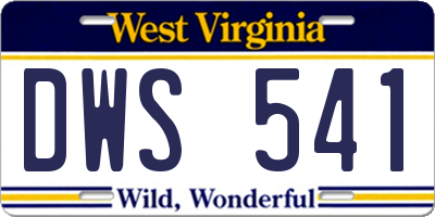 WV license plate DWS541