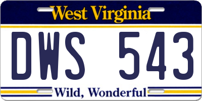 WV license plate DWS543