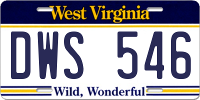 WV license plate DWS546
