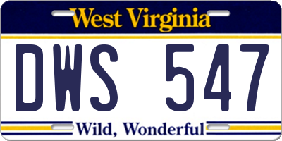 WV license plate DWS547