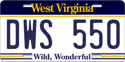 WV license plate DWS550