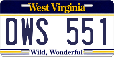 WV license plate DWS551