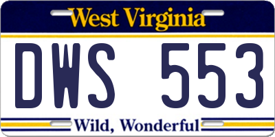 WV license plate DWS553
