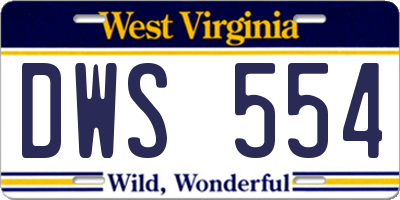 WV license plate DWS554