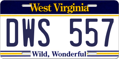 WV license plate DWS557