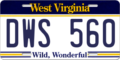 WV license plate DWS560