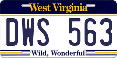 WV license plate DWS563