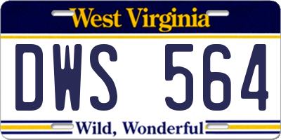 WV license plate DWS564