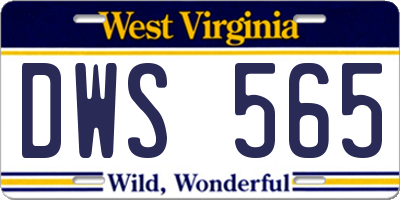 WV license plate DWS565