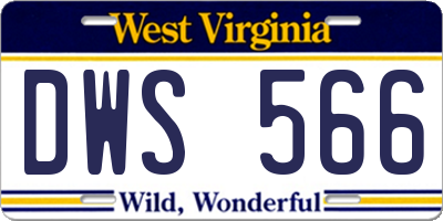 WV license plate DWS566