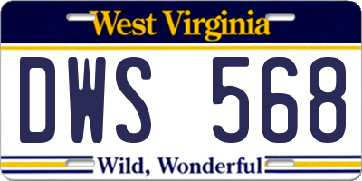 WV license plate DWS568