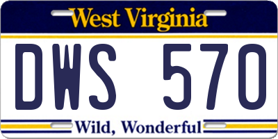 WV license plate DWS570