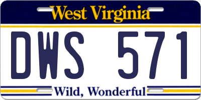 WV license plate DWS571