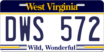 WV license plate DWS572