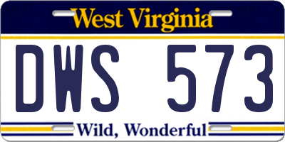 WV license plate DWS573