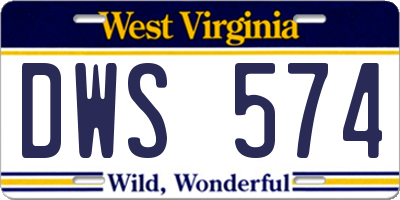 WV license plate DWS574