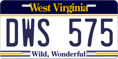 WV license plate DWS575