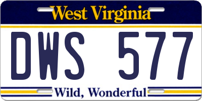 WV license plate DWS577