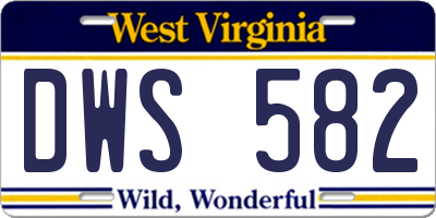WV license plate DWS582