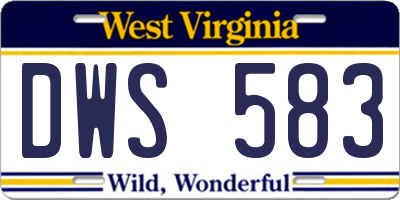 WV license plate DWS583