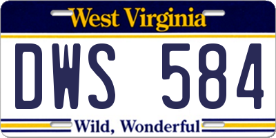 WV license plate DWS584