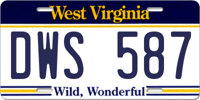 WV license plate DWS587