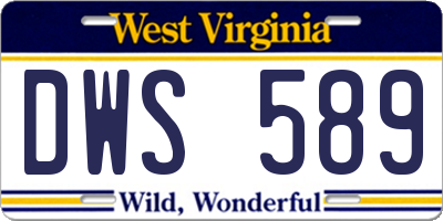 WV license plate DWS589
