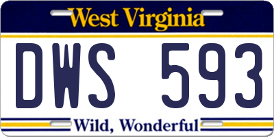 WV license plate DWS593